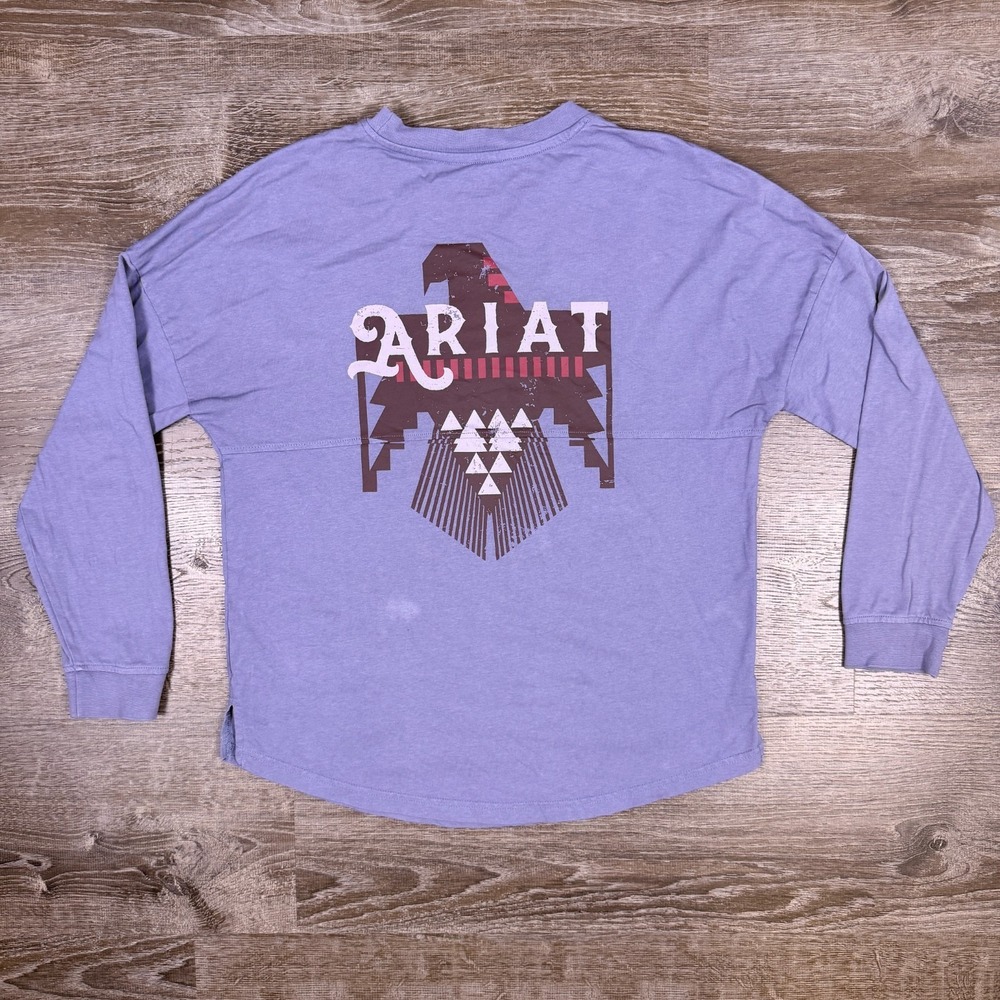 Ariat Thunderbird T-Shirt Womens M Oversize Curved Hem Western Southwestern Boho